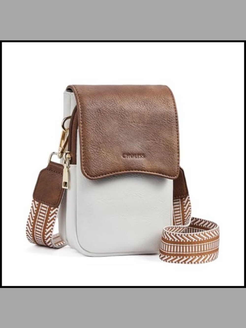Small Vegan Leather Crossbody Phone Purse with Card Slots Detachable Strap